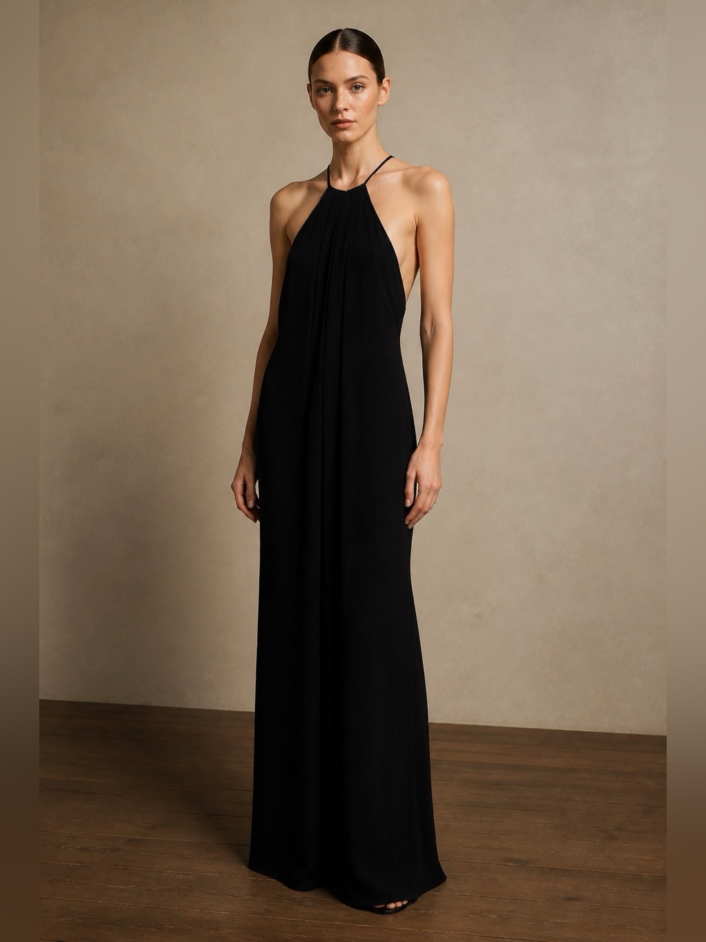 Tobi Maxi Sleeveless Black Halter Dress Size Medium